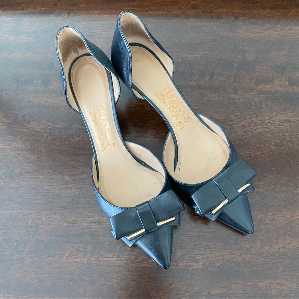 FERRAGAMO d’orsay kitten heels
